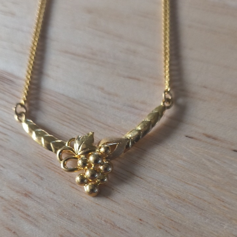 10 Items/$10 Elegant Gold Necklace with Grape Cluster Design